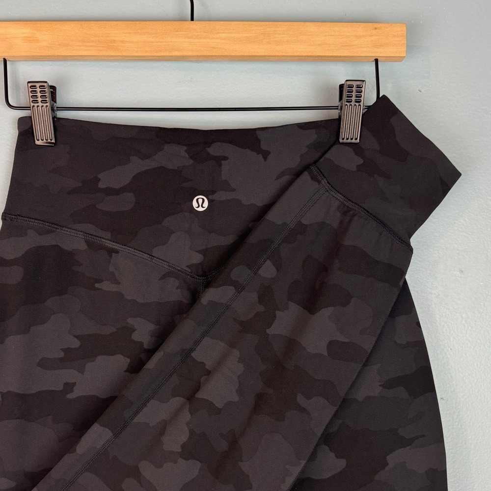 Lululemon Align 28" Jogger Pants Womens 4 Black Gray Camo High Rise Pockets Yoga